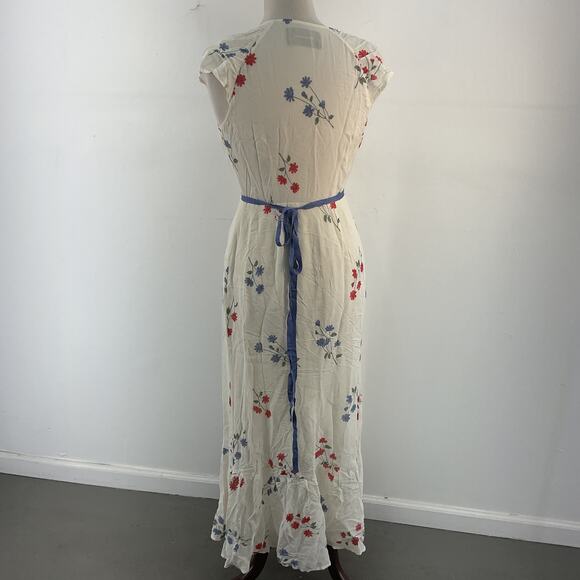 Reformation Cream Dress with Red and Blue Floral Pattern - Picture 2 of 6